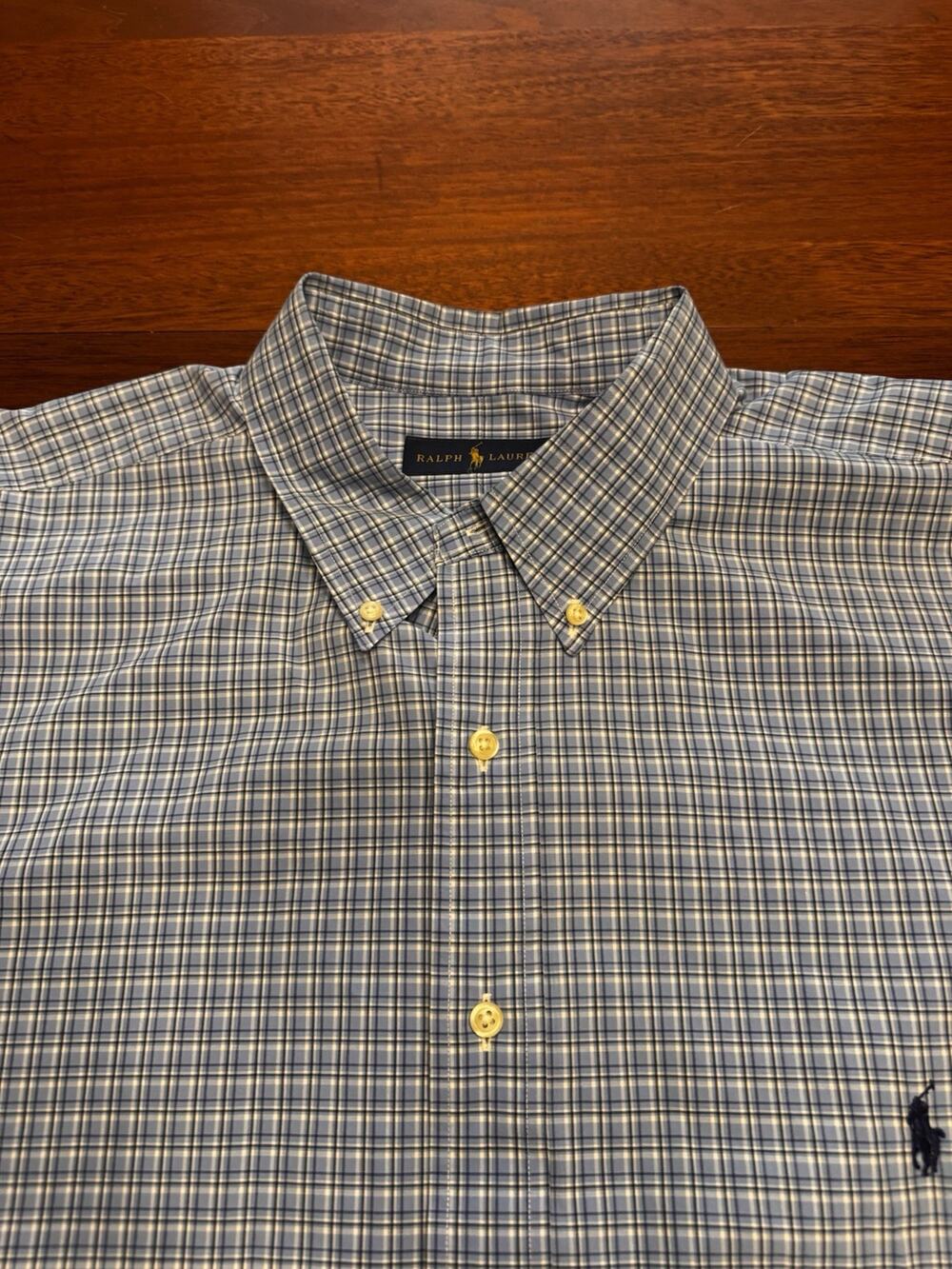 XXLT Polo Ralph Lauren Blue Plaid Long Sleeve Button Down Shirt